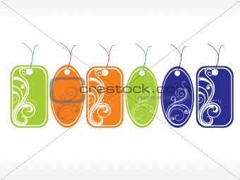 beautiful vector floral tags set 6