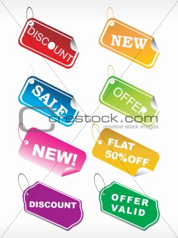 designer shoping tag in diffrent colors