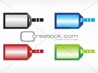 glossy vector tag set in blue, red, black, green