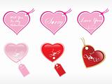 romantic gift tag vector with heart