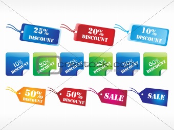 set of colorful dscount tag vector