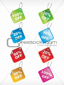 set of vector discount tag