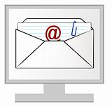 email letter on computer monitor