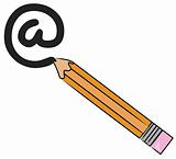 pencil drawing email symbol
