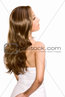 Young attractive Egyptian Arabian woman wearing wig