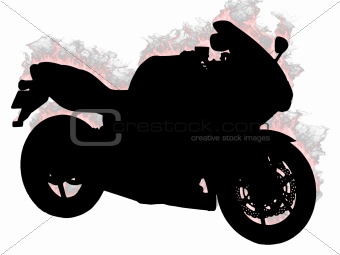 Silhouette motorcycle on a white background