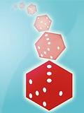 Rolling red dice illustration