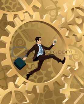 Businessman in a hurry