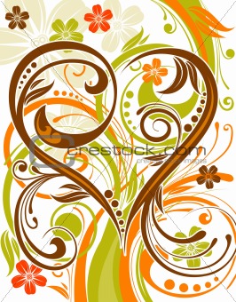 Flower background with heart