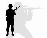 silhouette of riflemen