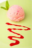 Delicious raspberries ice cream