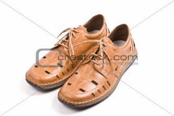 Two man's summer shoes isolated 