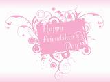 banner, friendship day floral frame in pink
