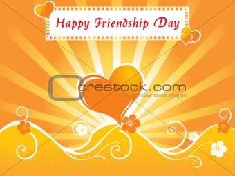 friendship day series with heart and floral, banner 19