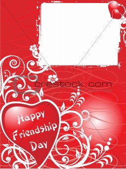 friendship day series with heart and floral, banner 21