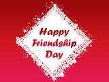 friendship day with grunge frame on red backgournd