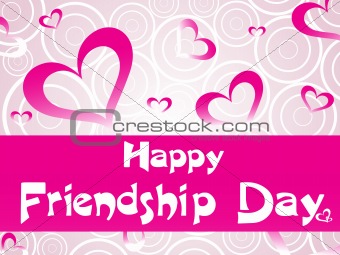 happy friendship day with falling hearts, vector wallpaper
