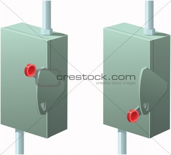 Electrical box with shutoff