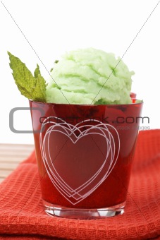 Delicious mint ice cream