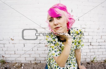 Woman with Pink Hair 