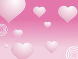 falling hearts with pink bakground, wallpaper