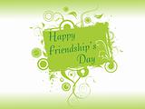 friendship day floral frame in green, wallpaper