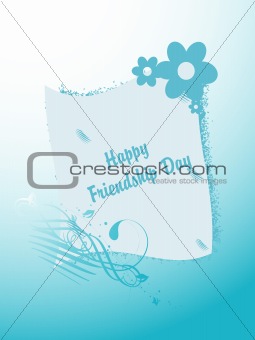 friendship day on blue floral background