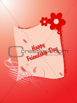 friendship day on red floral background