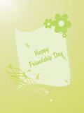 friendship day on green floral background