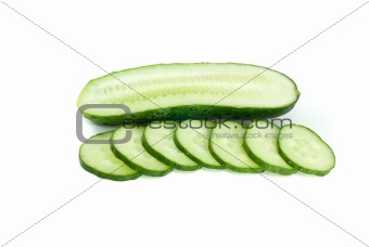 Half of cucumber and few slices
