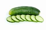 Whole cucumber and few slices