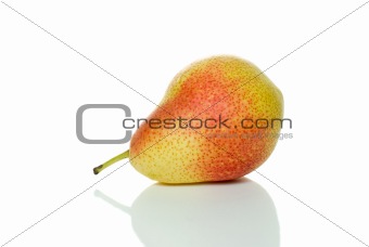Lying single spotty yellow-red pear