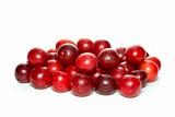 Pile of red cherry plums