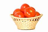 Wicker basket with tomatoes