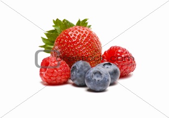 Berries on White Background