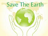 green globe between two hands environmental protection concept