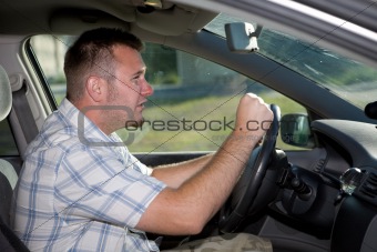 casual man in car