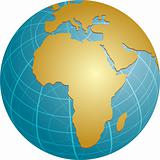 Map of Africa on sphere  illustration