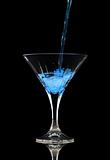 Pouring a blue Cocktail