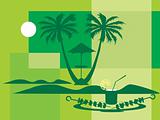 summer holiday with palm tree and parasol on the beach series_8