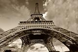 Eiffel Tower in black and white