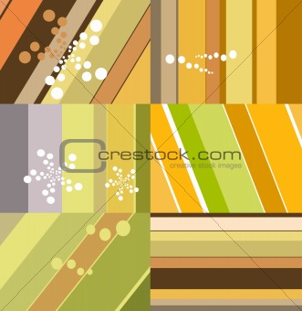Vector Stripes and Dots Background Set