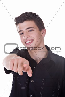 Young Man Pointing