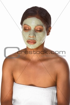 Facial mask on black girl