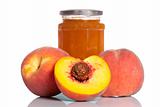 Peach jam and some fresh fruits 
