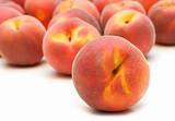 one peach on peaches background