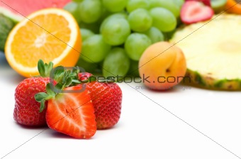 fresh strawberry on fruits background