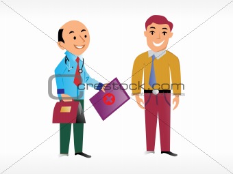 docter with patient vector illustration