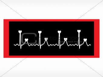 vector heart and heartbeat symbol