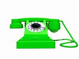 green retro telephone